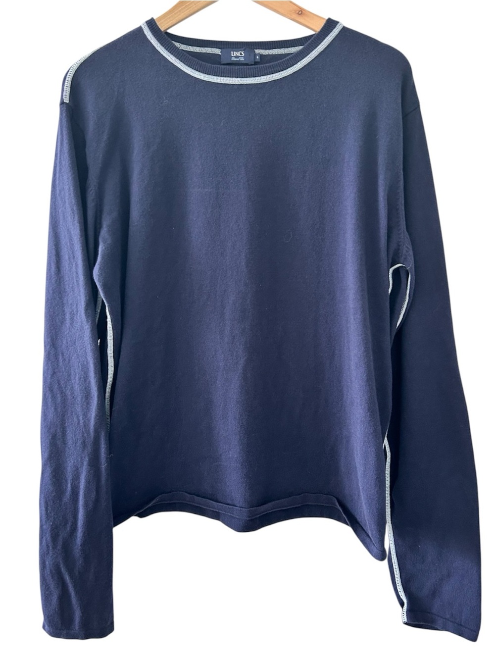LINCS by David Chu Lightweight Cotton Crewneck Sweater Size L or XL